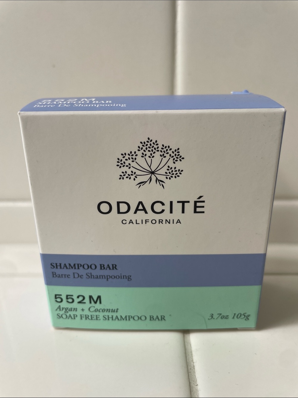 Odacité 552M Argan + Coconut Soap-Free Shampoo Bar - White, Lavender & Mint
